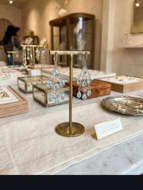 Aquamarine Chandelier Drop Earrings - Light Blue